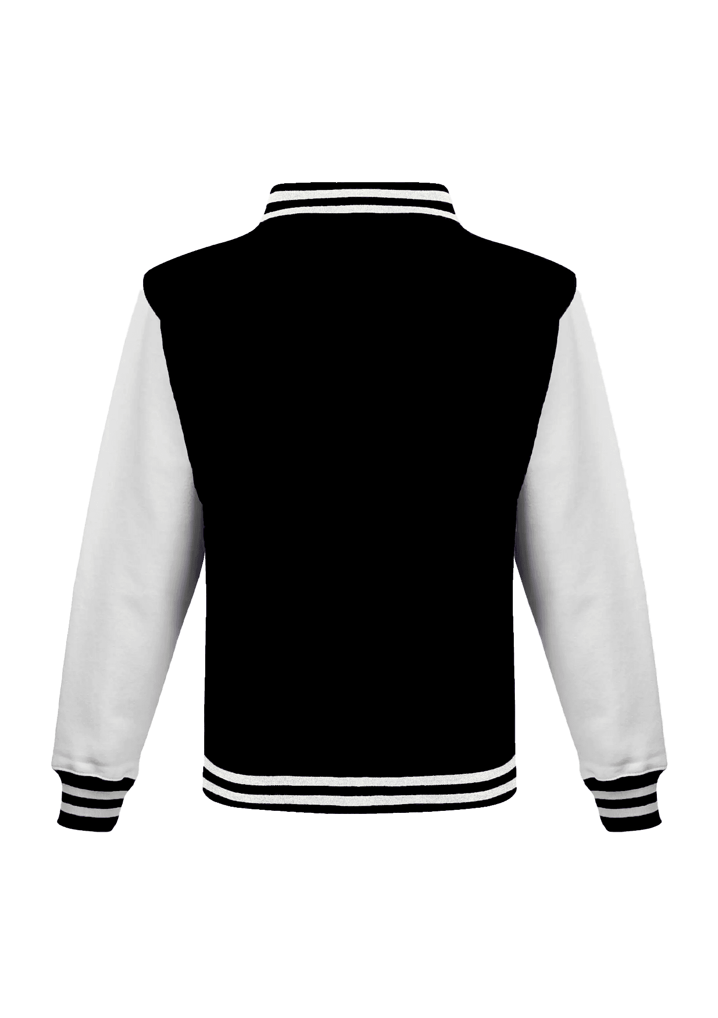 Veste teddy brodée noire et blanche 182  ES13 - ES13182_-TEDDYNOIRDOS